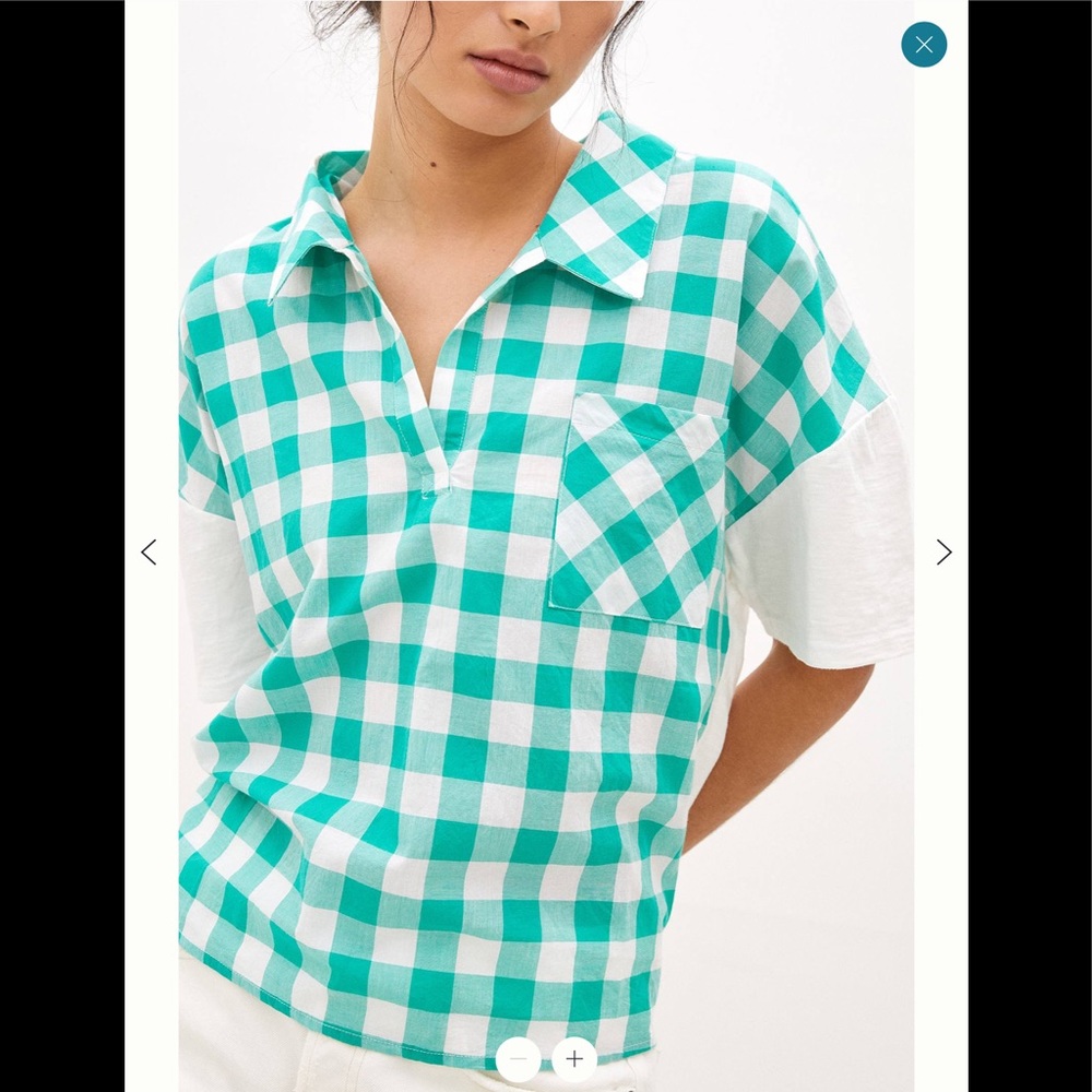 Anthropologie Porridge Gingham Top